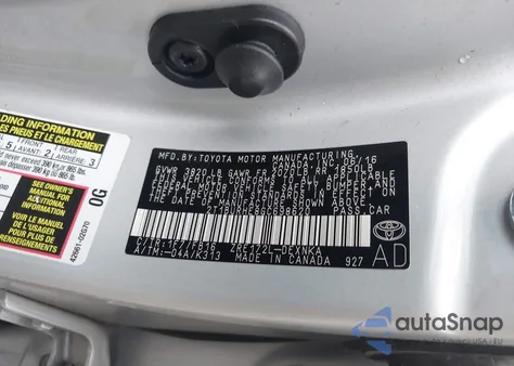 2016 Toyota Corolla Le z USA, uszkodzony, nr VIN 2T1BURHE8GC698620